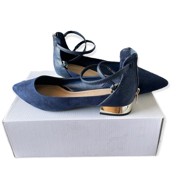 Blue with Gold detailing Aldo Flats - Picture 3 of 3